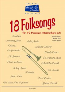 18 Folksongs für 1-2 Posaunen / Baritonhörner in C