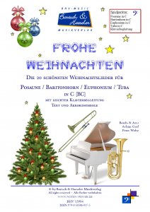 Frohe Weihnachten für Posaune / Euphonium / Tuba in C mit Klavierbegleitung
